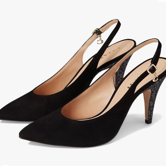 Coach Sutton Glitter Slingback Pump Black 6 New Without Box - Picture 1 of 12